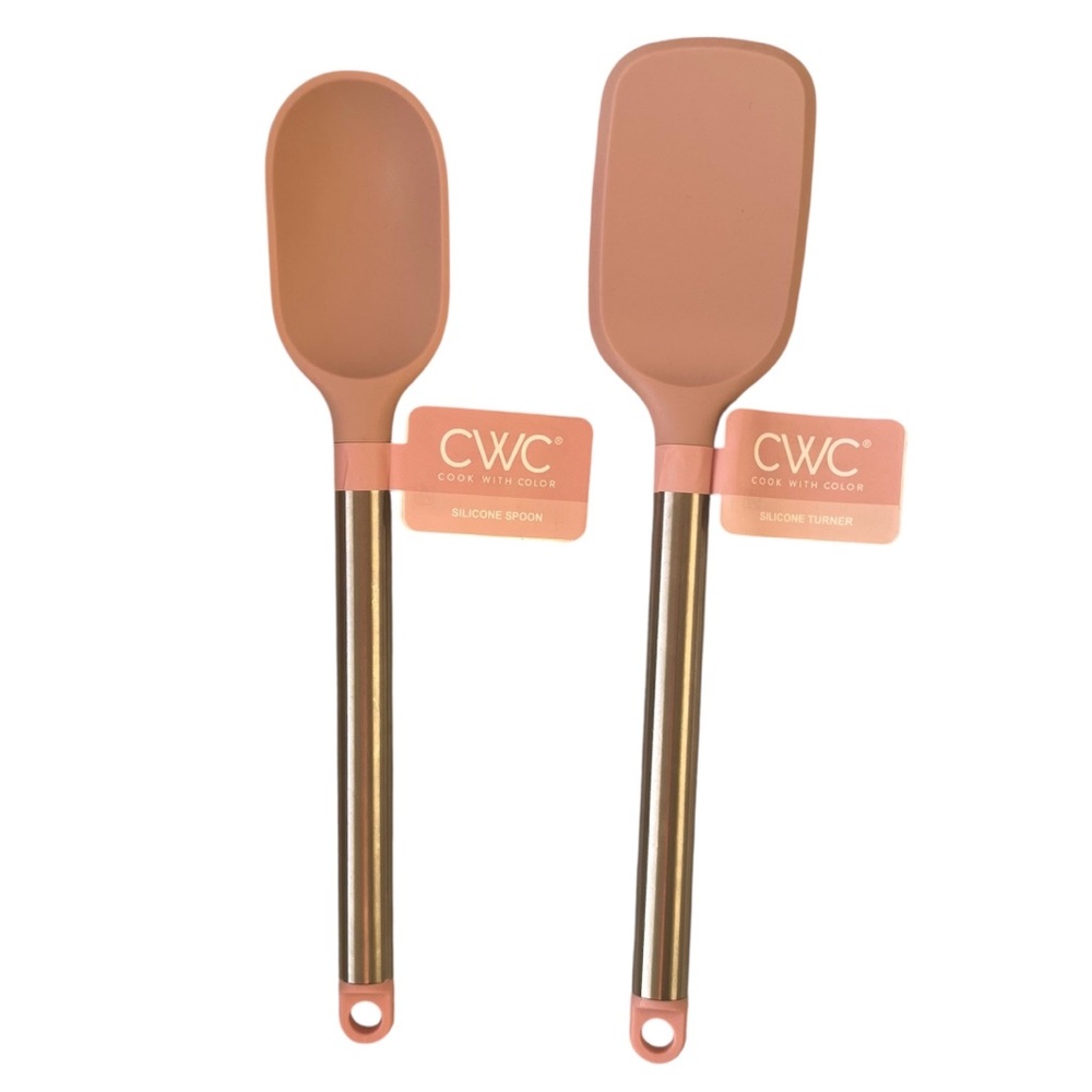 Cook With Color Pink Silicone/Metal Cooking Utensil Set